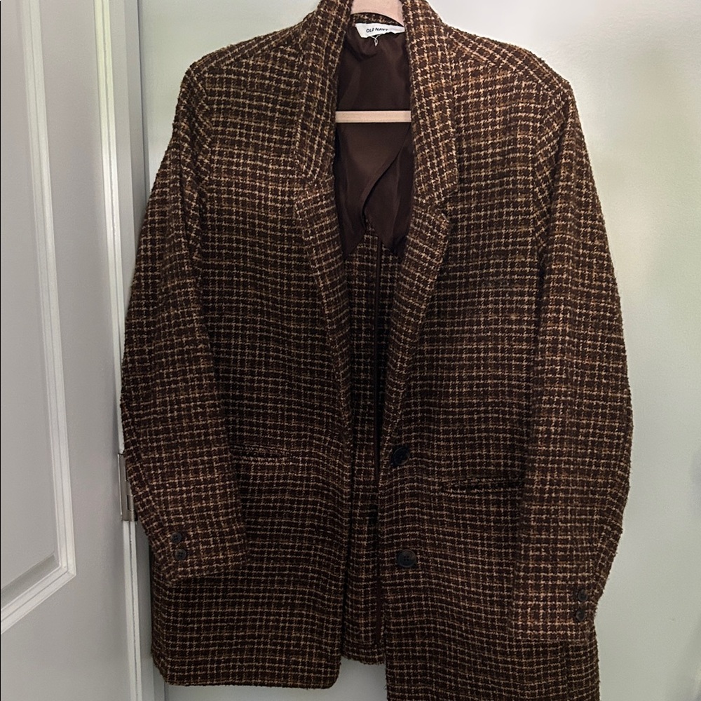 Brown Plaid Women's Jacket